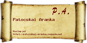 Patocskai Aranka névjegykártya